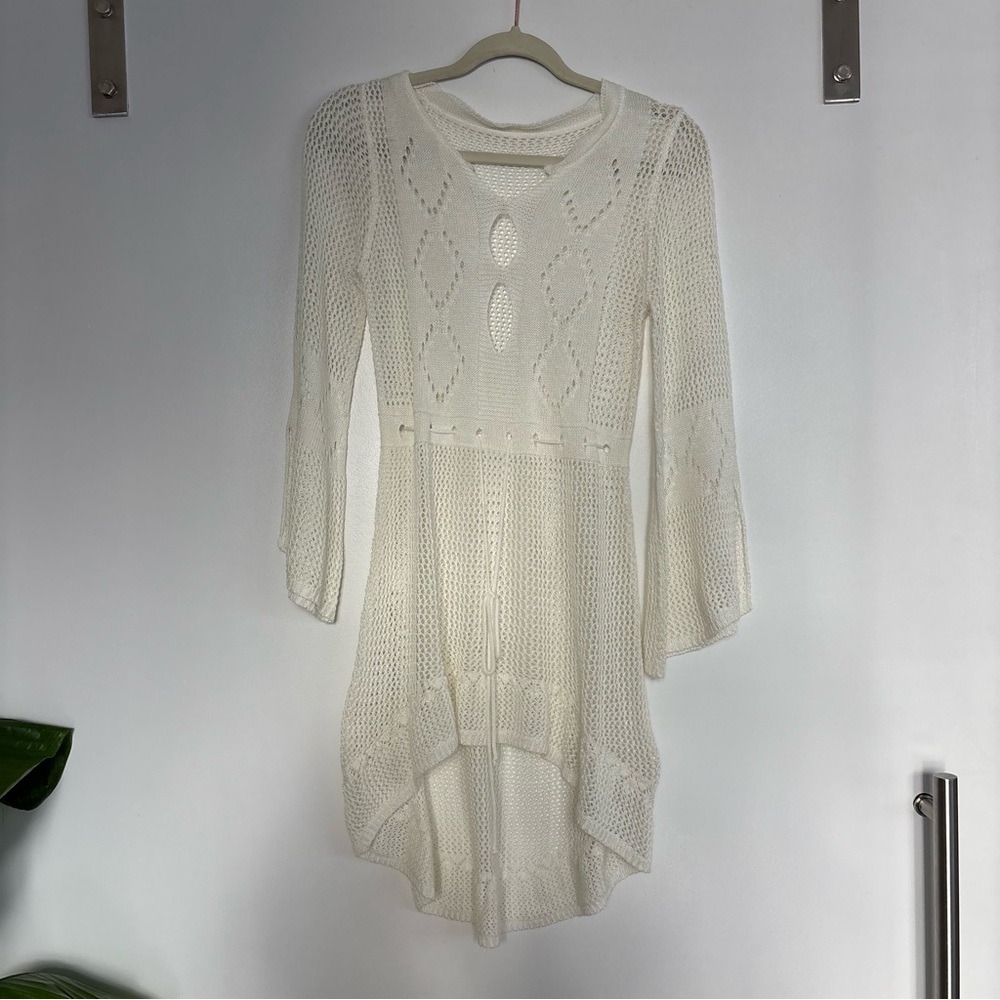 White Knit Swimsuit Coverup